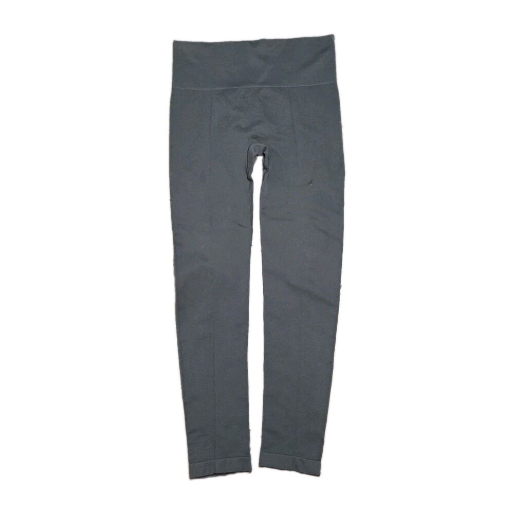 Yummie Tummie By Heather Thompson Cropped Leggings Size S Mid Rise Dark Gray